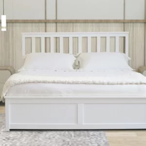 Aspire Atlantic Solid Wood Ottoman Bed Frame White