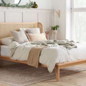 Birlea Astrid Wooden Rattan Bed Frame, King Size