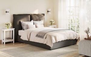LPD Sunday Fabric Bed Frame, Double, Ivory