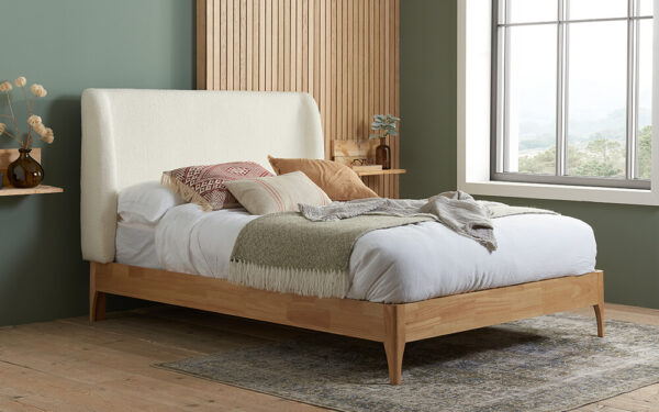 Birlea Halfden Bed Frame, Double, Full Ottoman Storage, White
