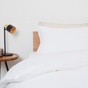 Panda Bamboo and French Linen Bedding Set, Double, Coconut White
