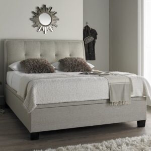 Accord Fabric Ottoman Storage Double Bed In Oatmeal