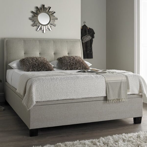 Accord Fabric Ottoman Storage Double Bed In Oatmeal