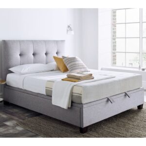 Kirkland Fabric Ottoman Storage Double Bed In Grey