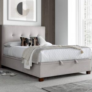 Walker Velvet Ottoman Storage King Size Bed In Clay